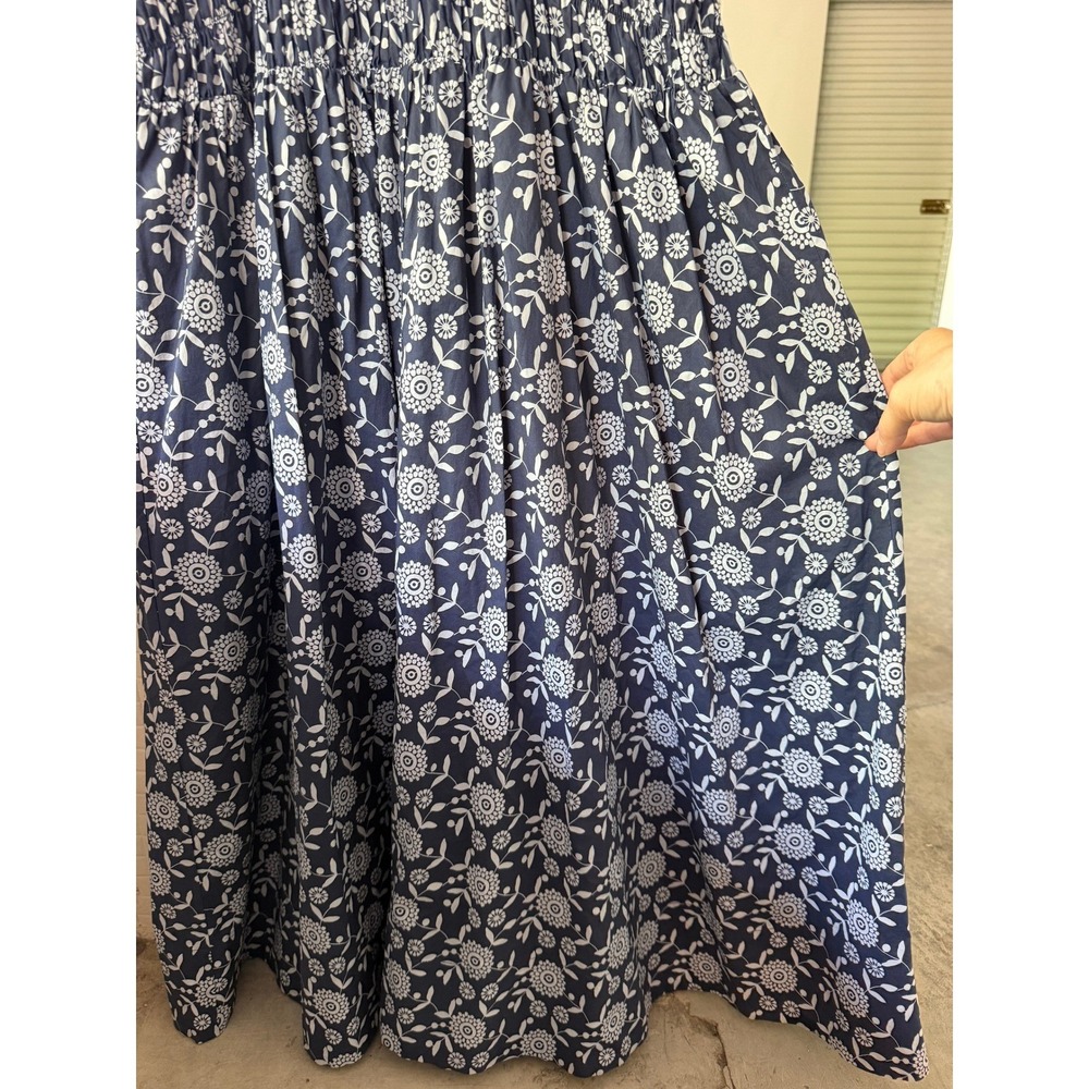 Hyacinth House Tuckernuck Keeley Smocked Cotton Floral Maxi Dress Womens M Med - Picture 4 of 10